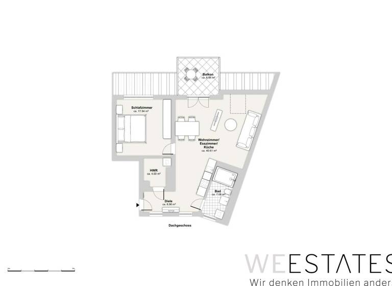 Wohnung zur Miete - Erstbezug 1.520 € 2 Zimmer 82 m² 4. Geschoss Eller Düsseldorf 40229