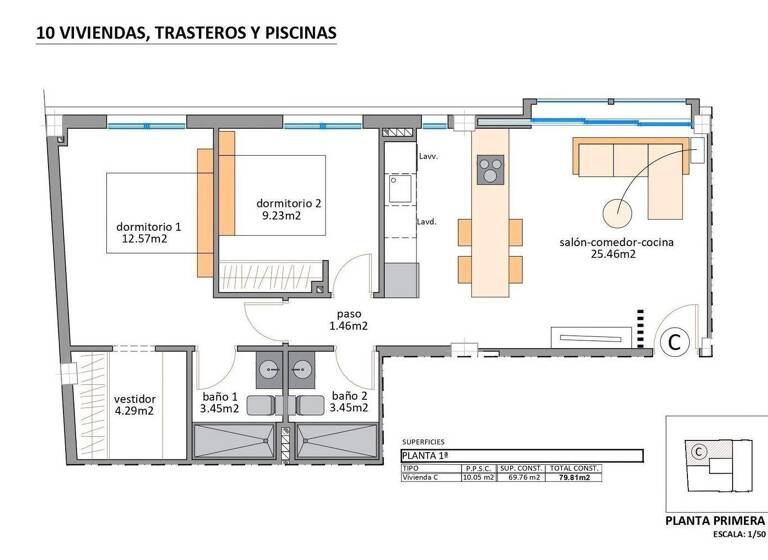 Wohnung zum Kauf 208.900 € 3 Zimmer 76 m² 1. Geschoss Trafalgar San Pedro del Pinatar 30740