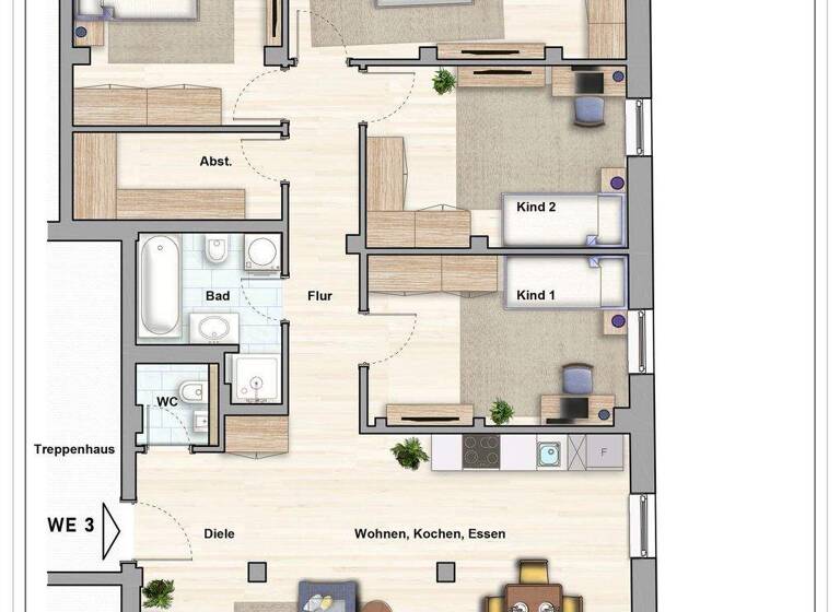 Wohnung zur Miete 1.950 € 5 Zimmer 126,2 m² 1. Geschoss frei ab 01.04.2026 Kornburg Nürnberg 90455