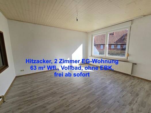 Wohnung zur Miete 505 € 2 Zimmer 63 m² EG frei ab sofort Hitzacker 29456