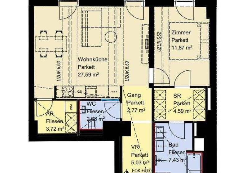 Wohnung zum Kauf - Erstbezug 499.000 € 2 Zimmer 65,7 m² 1. Geschoss Wien 1020