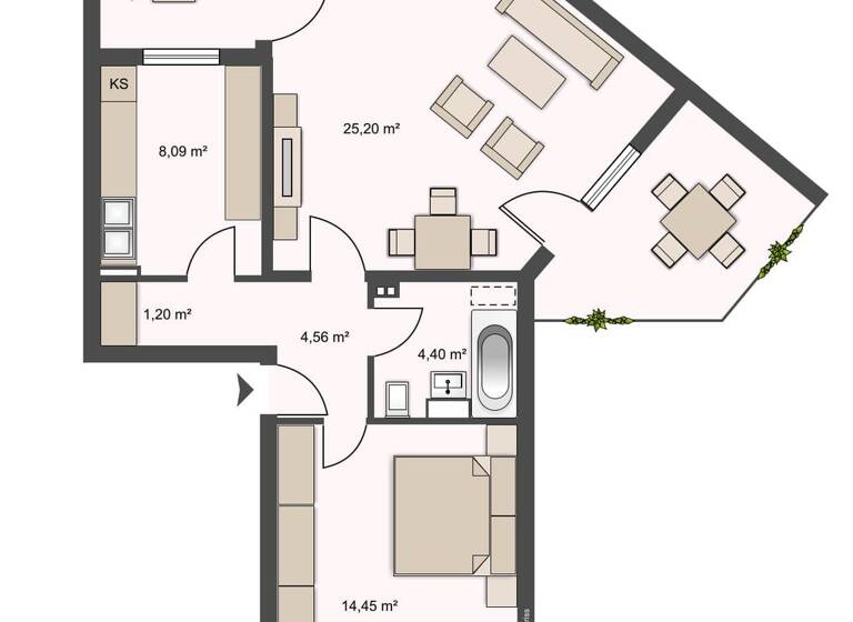 Wohnung zur Miete 673 € 2 Zimmer 64,3 m² 1. Geschoss frei ab 01.05.2026 Karl-Marx-Straße 45 Dotzheim Wiesbaden 65199