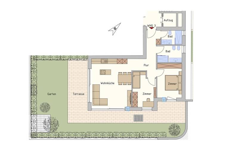 Wohnung zum Kauf 455.000 € 3 Zimmer 70,2 m² EG Eichholzweg 1 Montan 39040