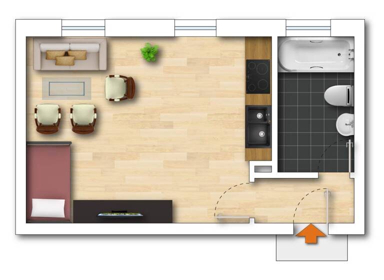 Studio zum Kauf 159.000 € 1 Zimmer 44 m²<br/>Wohnfläche 1.<br/>Geschoss Niederraunau Krumbach-Niederraunau 86381