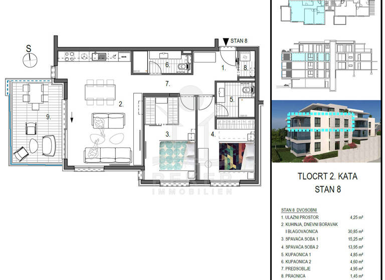 Wohnung zum Kauf - Erstbezug 611.100 € 3 Zimmer 94,5 m² 2. Geschoss Primosten 22202