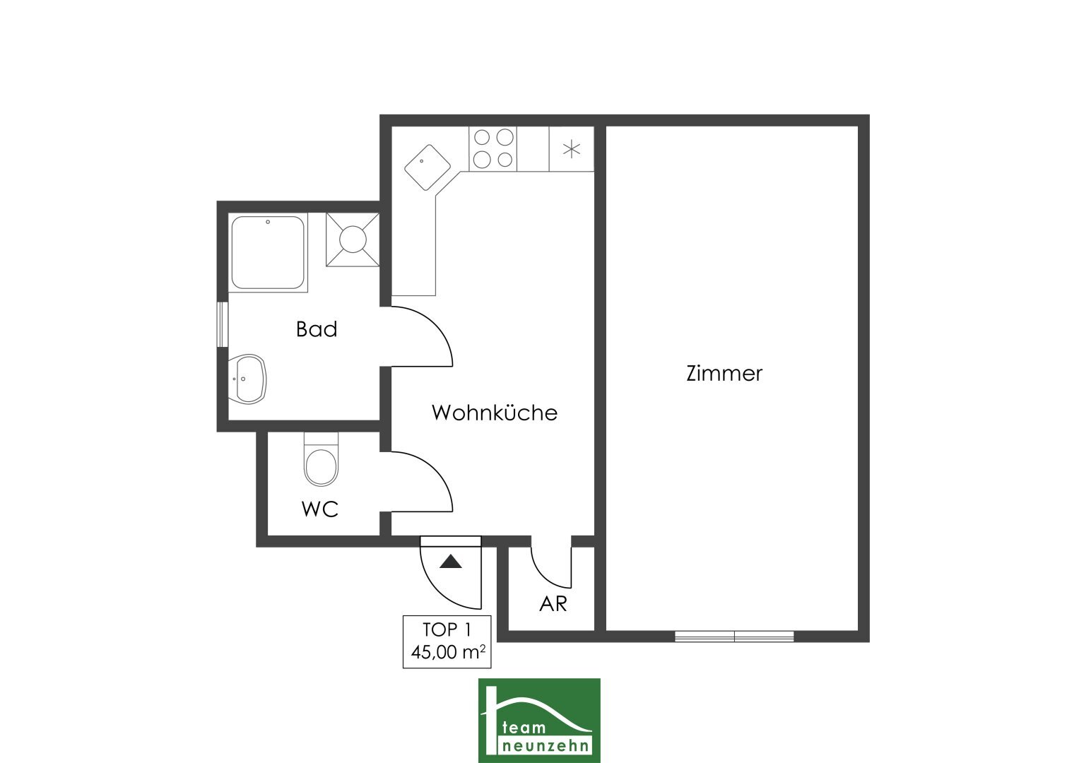 Wohnung zum Kauf 199.900 € 1 Zimmer 45,1 m²<br/>Wohnfläche EG<br/>Geschoss 28.02.2025<br/>Verfügbarkeit Wien 1020