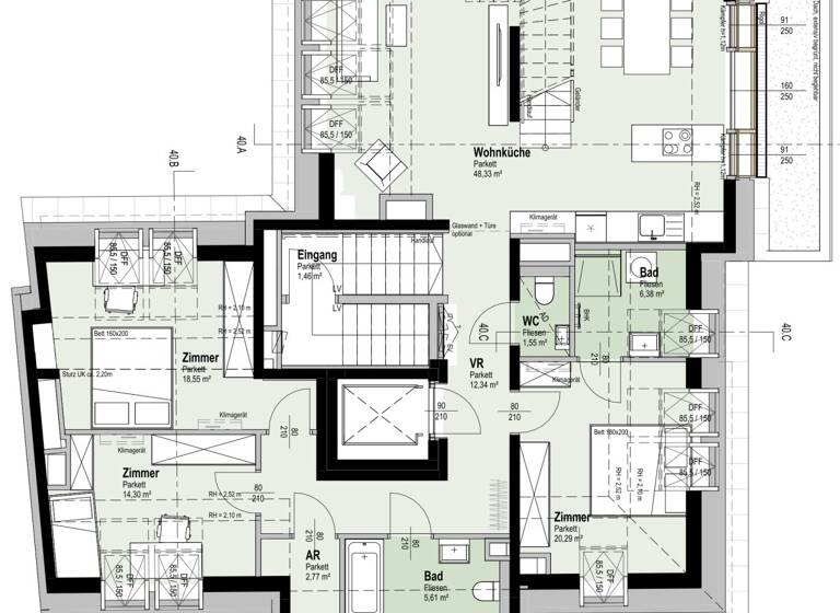 Wohnung zum Kauf - Erstbezug 948.200 € 4 Zimmer 133,1 m² 6. Geschoss Fahrbachgasse 6 Wien 1210