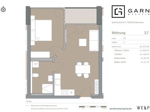 Wohnung zur Miete - Erstbezug 965 € 2 Zimmer 47 m² 3. Geschoss frei ab 01.11.2026 Kolbermoor 83059