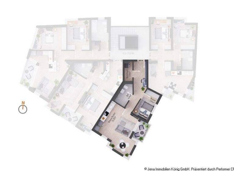 Wohnung zur Miete - Erstbezug 940 € 2 Zimmer 55,4 m² Lutherstraße 149a West Jena 07743