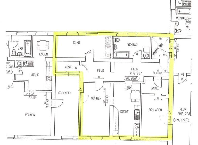 Wohnung zur Miete 495 € 3 Zimmer 100 m² 1. Geschoss Merseburg 06217