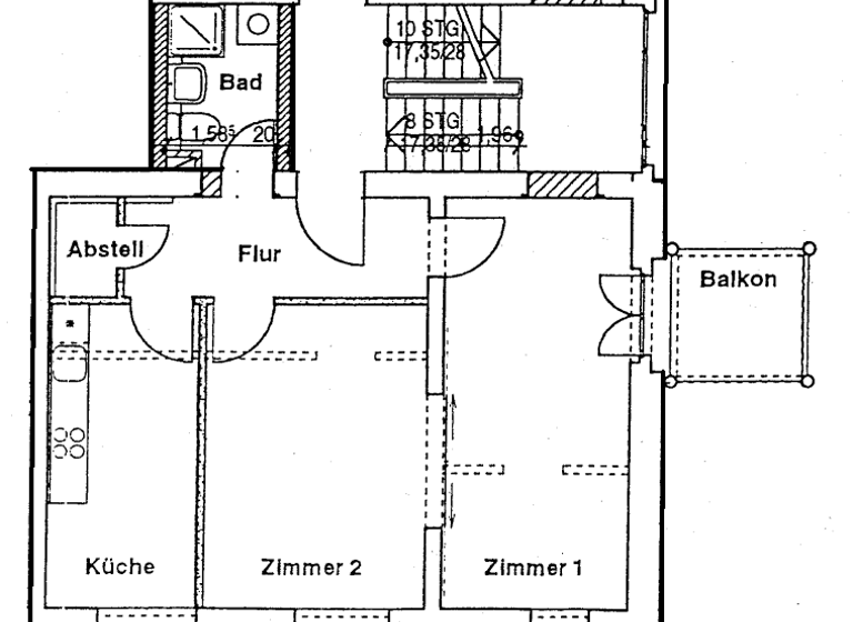 Wohnung zur Miete 455 € 2 Zimmer 57 m² 1. Geschoss frei ab sofort Am Exerzierplatz 1 Parchim 19370