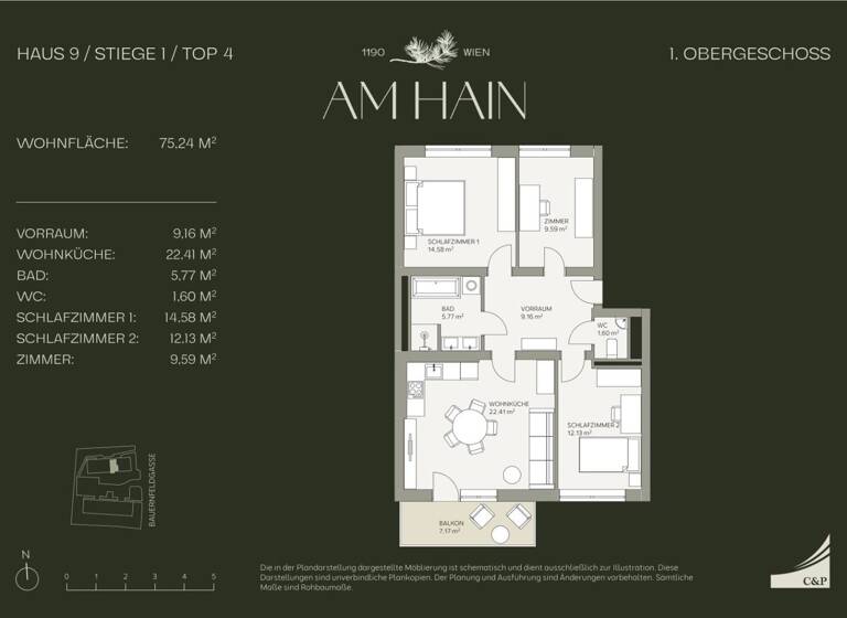Wohnung zum Kauf - Erstbezug 709.000 € 4 Zimmer 75,2 m² Wien 1190
