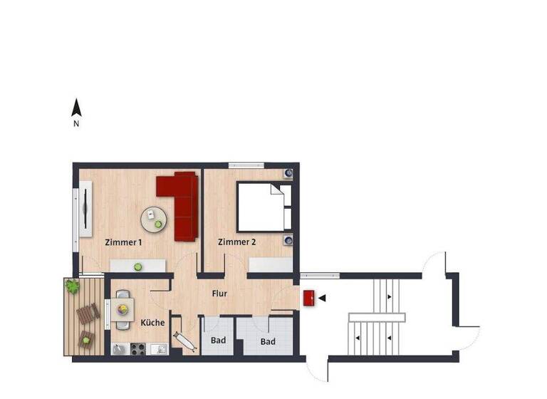 Wohnung zur Miete 470 € 2 Zimmer 54,2 m² 3. Geschoss frei ab sofort Lutonstr. 3 Detmerode Wolfsburg 38444