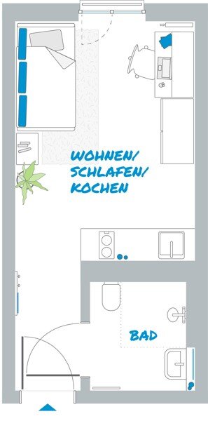 Wohnung zur Miete 506 € 1 Zimmer 21,6 m²<br/>Wohnfläche 2.<br/>Geschoss 01.02.2025<br/>Verfügbarkeit Fakultätsstraße 17 Opladen Leverkusen-Opladen 51379