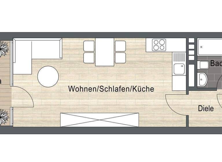 Studio zur Miete 439 € 1 Zimmer 39 m² 1. Geschoss Wilhelmstraße 90 Fischeln Krefeld 47807