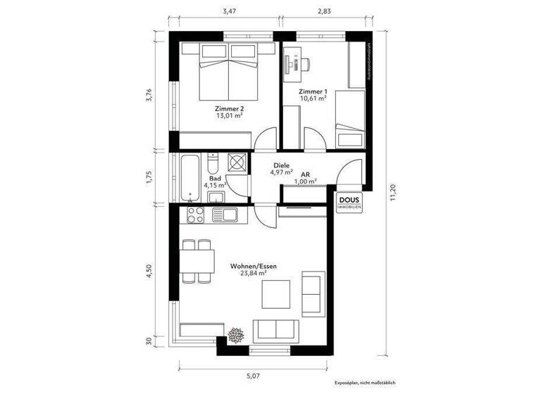 Wohnung zum Kauf 249.000 € 3 Zimmer 58 m² Wedel 22880