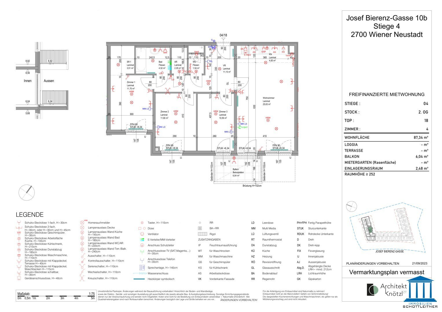 Wohnung zur Miete 934 € 4 Zimmer 87,3 m²<br/>Wohnfläche Josef Bierenz-Gasse 10b Wiener Neustadt 2700