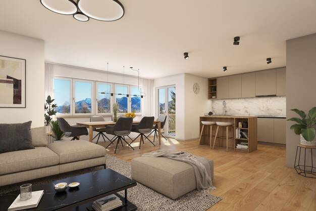 Wohnung zum Kauf - Erstbezug provisionsfrei 369.000 € 2 Zimmer 58,3 m² 1. Geschoss St. Valentin Ruhpolding 83324
