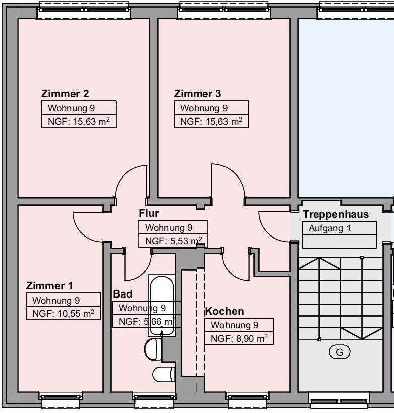 Wohnung zur Miete 390 € 3 Zimmer 61,9 m²<br/>Wohnfläche 3.<br/>Geschoss ab sofort<br/>Verfügbarkeit Nordring 1 Blankenhagen Blankenhagen 18182