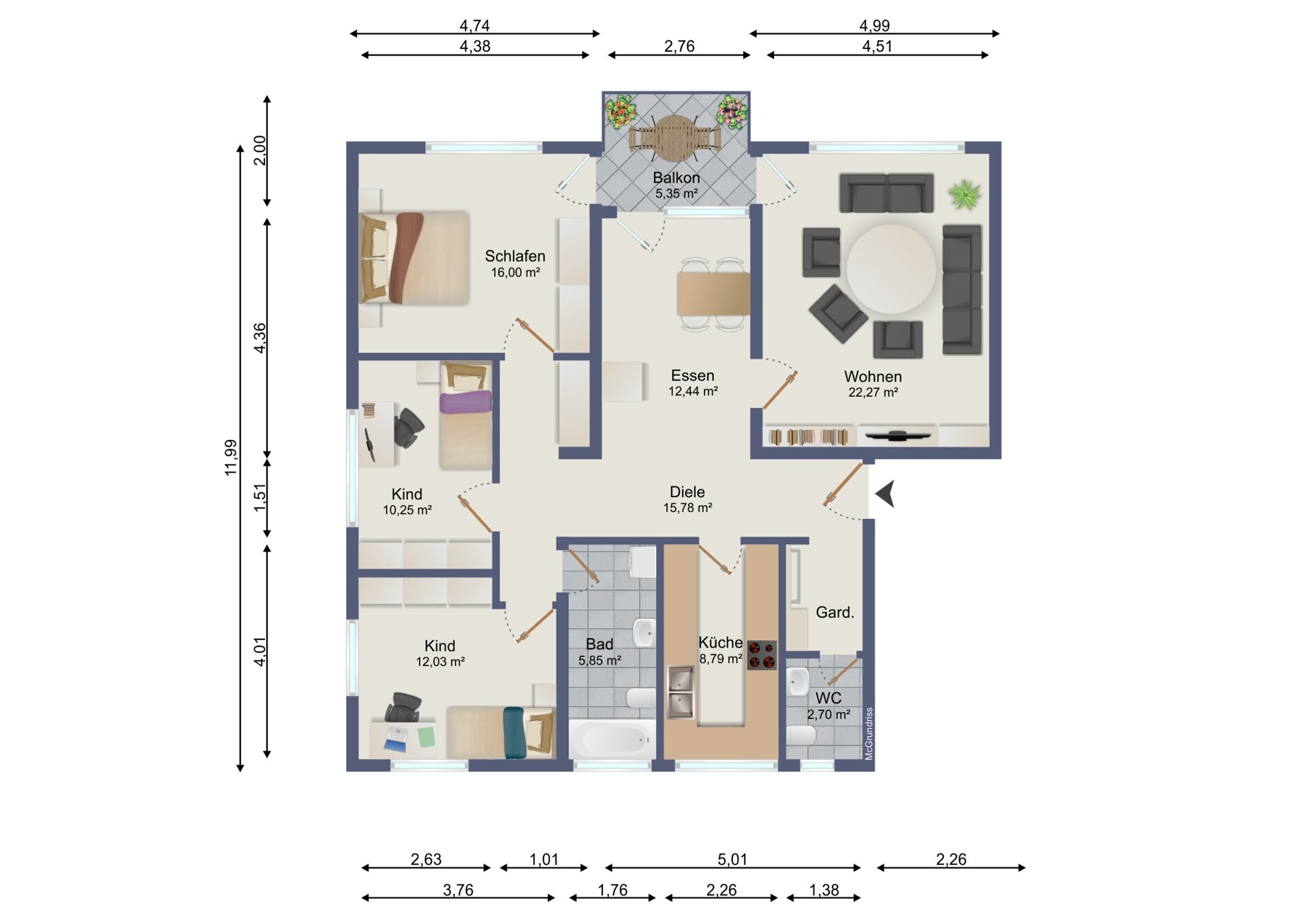 Wohnung zum Kauf 295.000 € 4,5 Zimmer 107,8 m²<br/>Wohnfläche 2.<br/>Geschoss Nöttingen Remchingen-Nöttingen 75196