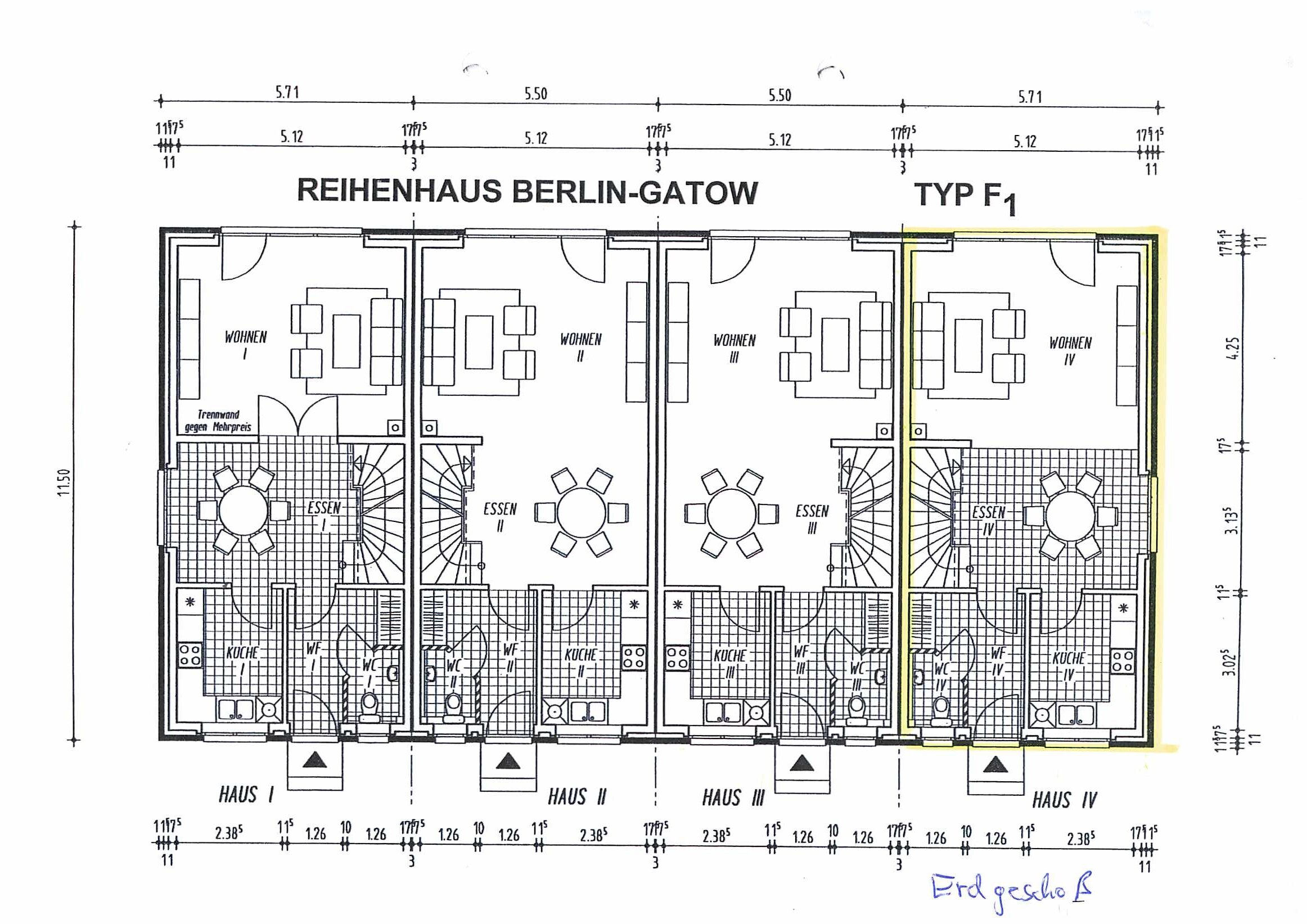 Reihenendhaus zum Kauf provisionsfrei 640.000 € 5 Zimmer 122 m²<br/>Wohnfläche 250 m²<br/>Grundstück Kladow Berlin 14089