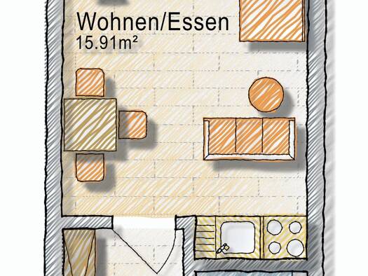 Studio zum Kauf 134.000 € 1 Zimmer 22 m² 2. Geschoss Oberhausen Augsburg 86154