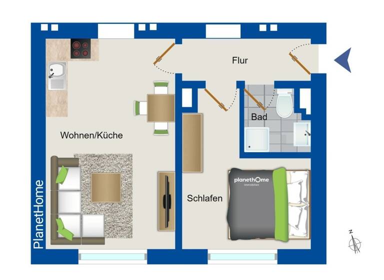 Wohnung zum Kauf 135.000 € 1 Zimmer 38 m²<br/>Wohnfläche Aachen Aachen 52066