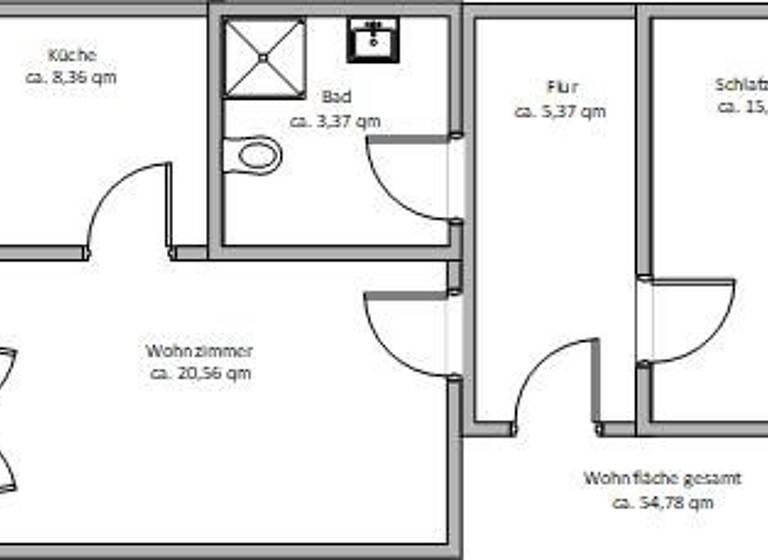 Wohnung zur Miete 384 € 2 Zimmer 54,8 m² Geschoss 2/5 frei ab sofort Wolfen Bitterfeld-Wolfen 06766