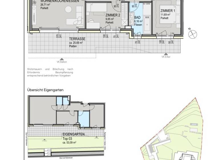 Wohnung zum Kauf - Erstbezug 600.100 € 3 Zimmer 65,1 m² EG Agnesgasse Wien 1190
