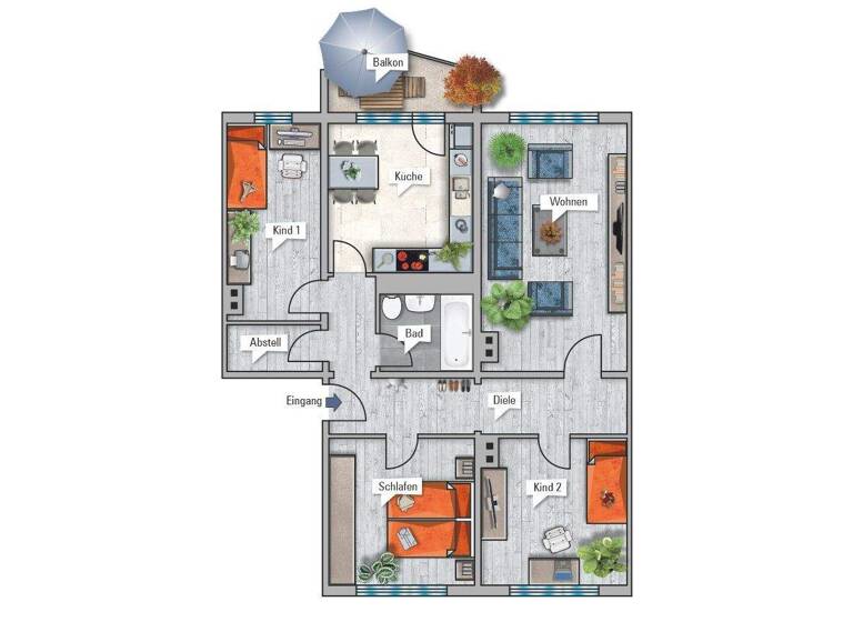 Wohnung zur Miete 485 € 4 Zimmer 85 m² Bahnhofstr. 14e Großengottern 99991
