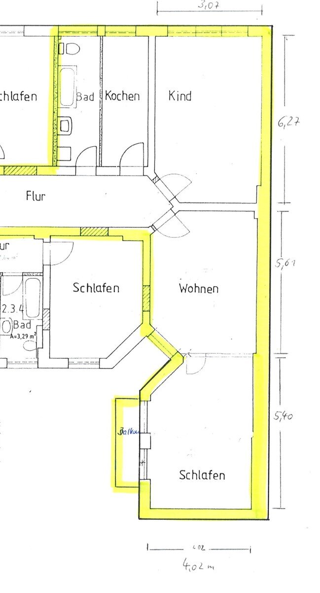 Wohnung zur Miete 480 € 3 Zimmer 95,5 m²<br/>Wohnfläche 2.<br/>Geschoss Bitterfeld Bitterfeld 06749