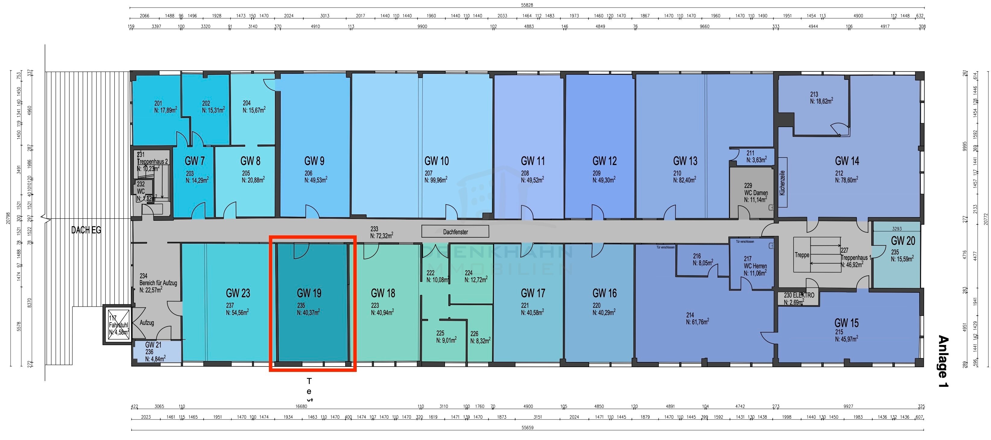 Bürofläche zur Miete 441 € 49 m²<br/>Bürofläche Brandstücken 35 Osdorf Hamburg 22549