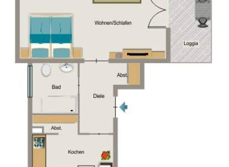 Wohnung zur Miete nur mit Wohnberechtigungsschein 279 € 1,5 Zimmer 41 m² EG Obermeiderich Duisburg 47138