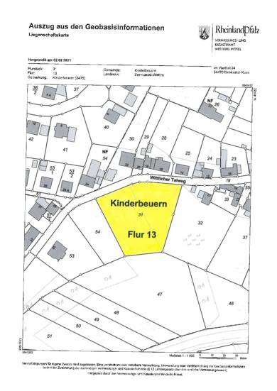 Grundstück zum Kauf provisionsfrei 45.000 € 924 m² Grundstück Kinderbeuern Kinderbeuern 54538