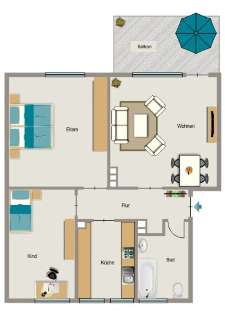 Wohnung zur Miete 510 € 3,5 Zimmer 57,9 m²<br/>Wohnfläche 2.<br/>Geschoss 01.03.2025<br/>Verfügbarkeit Beeckerwerth Duisburg 47139