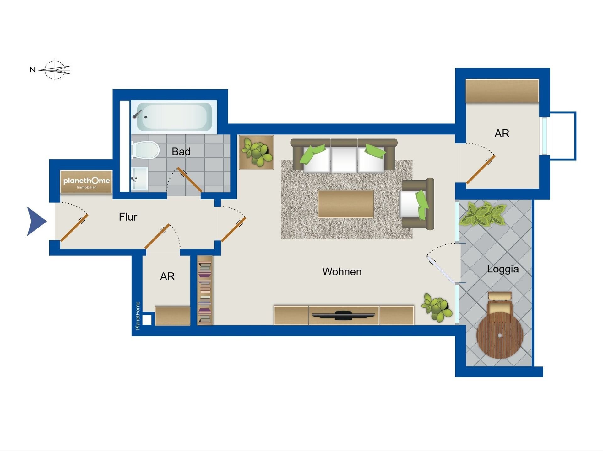 Wohnung zum Kauf 145.000 € 1 Zimmer 38,5 m²<br/>Wohnfläche 2.<br/>Geschoss Hochfeld Augsburg 86161