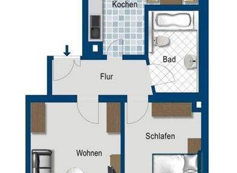 Wohnung zur Miete 615 € 2 Zimmer 60,7 m² 1. Geschoss frei ab 11.04.2026 Lewienstr. 12 Lindenthal Leipzig 04158