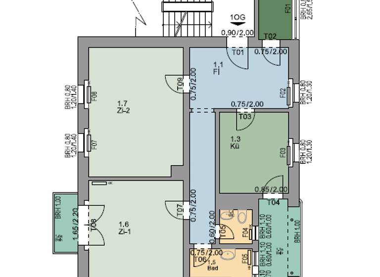 Wohnung zur Miete 666 € 2 Zimmer 79,3 m² 1. Geschoss Trifelstr. 4 Bad Bergzabern 76887