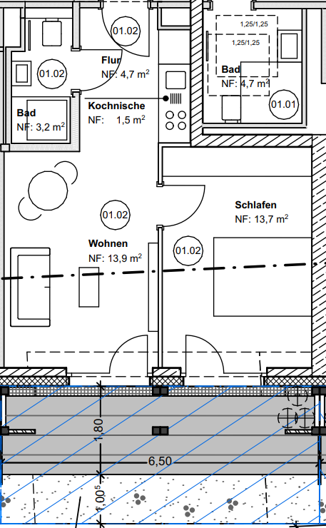 Wohnung zur Miete 980 € 2 Zimmer 43 m²<br/>Wohnfläche 01.03.2025<br/>Verfügbarkeit Fellbach - Kernstadt Fellbach 70734