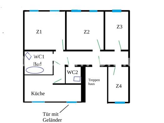 Wohnung zur Miete Tauschwohnung 570 € 4 Zimmer 72 m² 2. Geschoss Wenigenjena Jena 07749