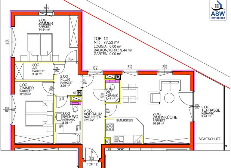 Wohnung zum Kauf 390.000 € 3 Zimmer 77,6 m² 2. Geschoss Peilsteinerstraße Liefering II Salzburg 5020