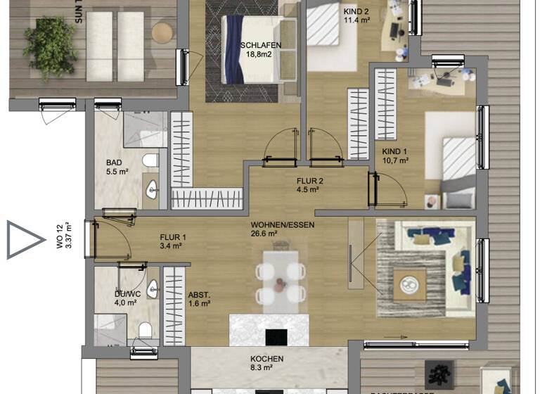 Penthouse zur Miete 520 € 4 Zimmer 89,6 m² 2. Geschoss Höchstadt Höchstadt an der Aisch / Etzelskirchen 91315