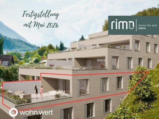 Terrassenwohnung zum Kauf - Erstbezug 635.000 € 3 Zimmer 75,8 m² 4. Geschoss frei ab 01.07.2026 Mutterstraße 11 Feldkirch 6800