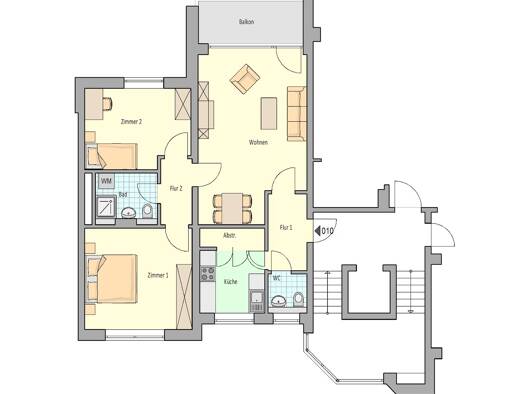 Wohnung zur Miete nur mit Wohnberechtigungsschein 421 € 3 Zimmer 77,1 m² 3. Geschoss frei ab 01.11.2025 Fidelenstr. 3 Innenstadt Herford 32052