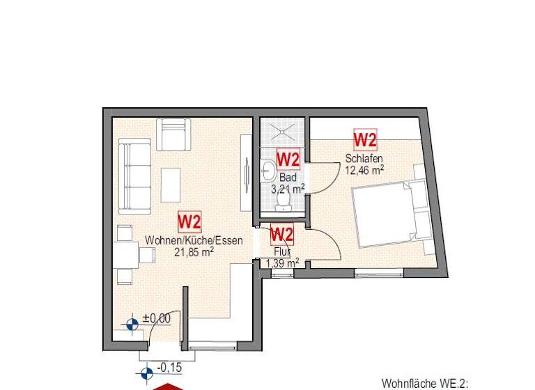 Wohnung zum Kauf provisionsfrei als Kapitalanlage geeignet 150.000 € 2 Zimmer 39 m² Schwenningen Villingen-Schwenningen 78054