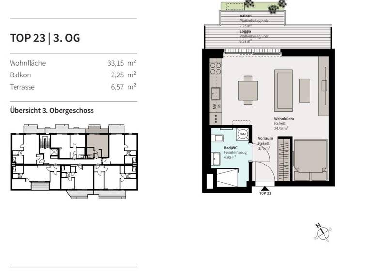 Studio zum Kauf 222.000 € 1 Zimmer 33,2 m² 3. Geschoss Erzherzog Karl Strasse 74 Wien 1220