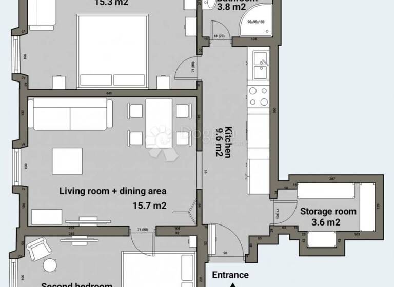 Wohnung zum Kauf 450.000 € 3 Zimmer 58 m² Vostarnica - Poluotok