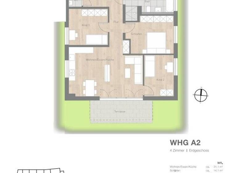 Wohnung zum Kauf - Neubau provisionsfrei als Kapitalanlage geeignet 439.000 € 2 Zimmer 50,7 m² Schillerstraße 22 Dachau 85221