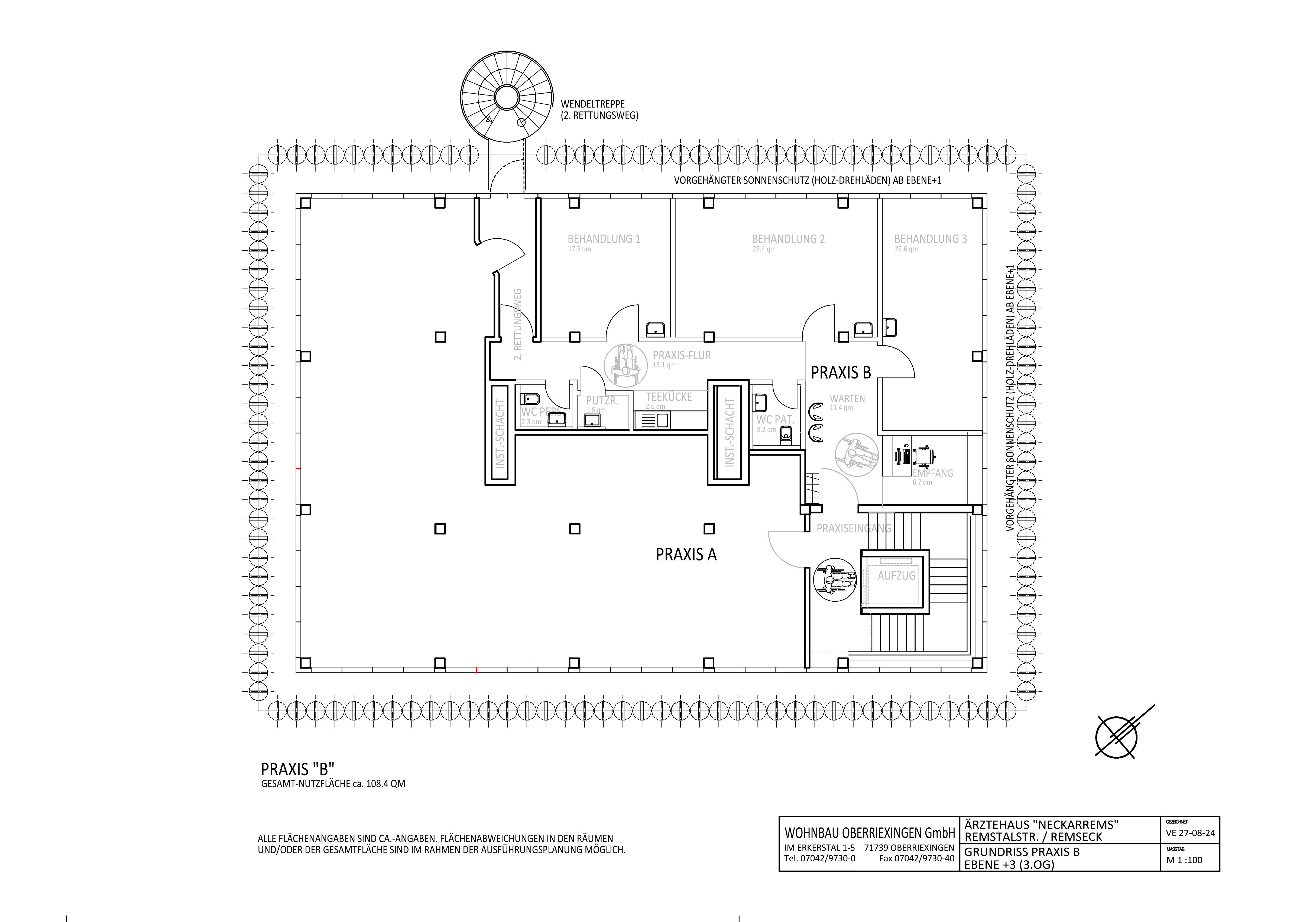 Medizinisches Gebäude zur Miete provisionsfrei 1.620 € 3 Zimmer 108 m²<br/>Bürofläche Neckarems 116 Remseck am Neckar 71686