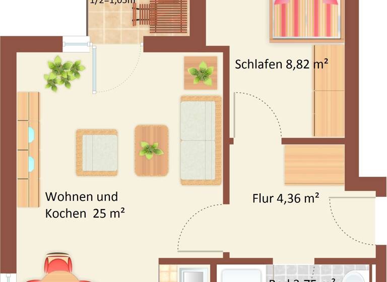 Wohnung zum Kauf als Kapitalanlage geeignet 83.000 € 2 Zimmer 38,6 m²<br/>Wohnfläche Stuttgarter Allee 41 Grünau-Mitte Leipzig 04209